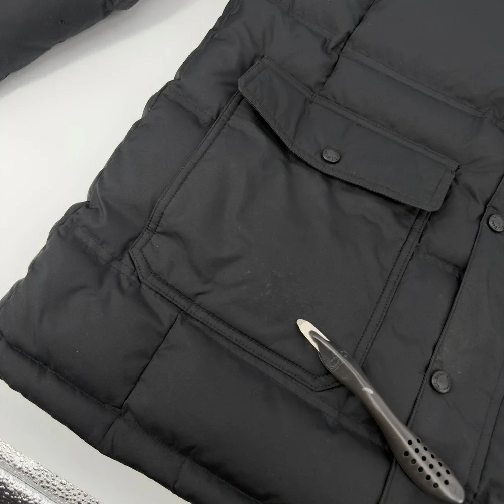 LL Bean Mens‎ Medium Black Downtek Pertex Insulated Puffer Coat Parka No Hood